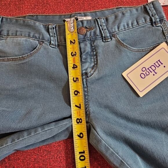 Free People Low Rise Skinny Jeans 26 Teal Stretch Y2K Urban Slim Streetwear - Picture 8 of 12